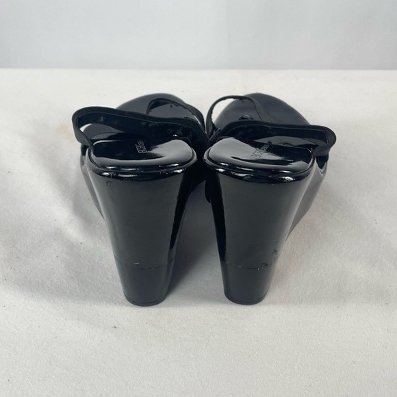 Vintage Y2k BCBGeneration Elastic Platform Wedge Sandal in Black Size 8.5 - Picture 4 of 6